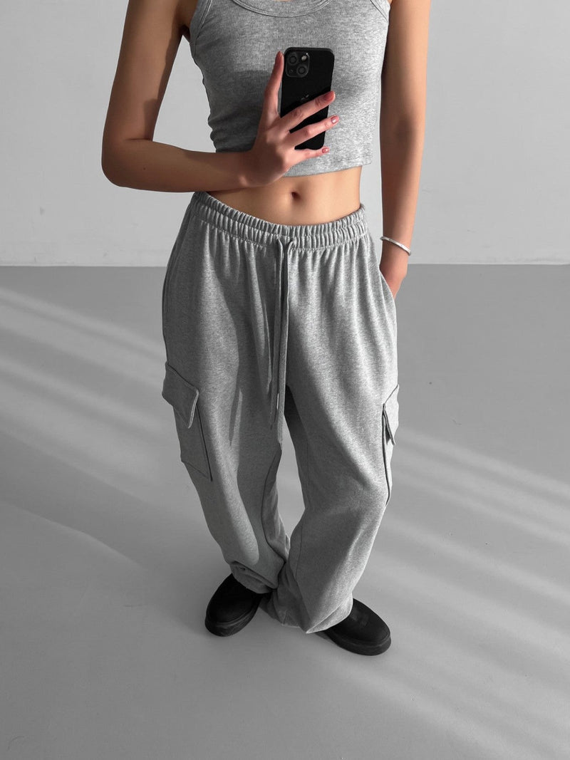 CARGO POCKET WIDE SWEATPANTS