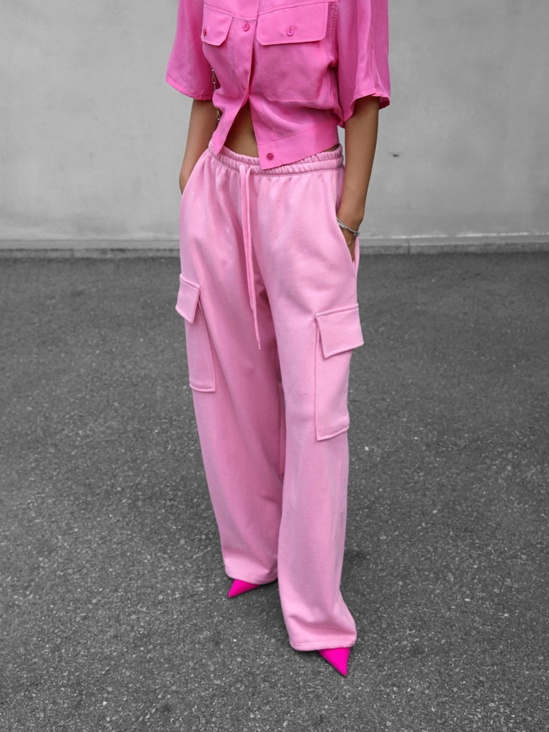 CARGO POCKET WIDE SWEATPANTS