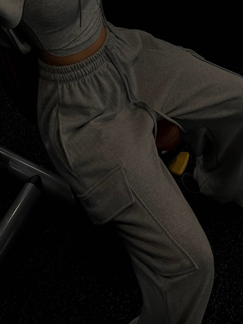 CARGO POCKET WIDE SWEATPANTS