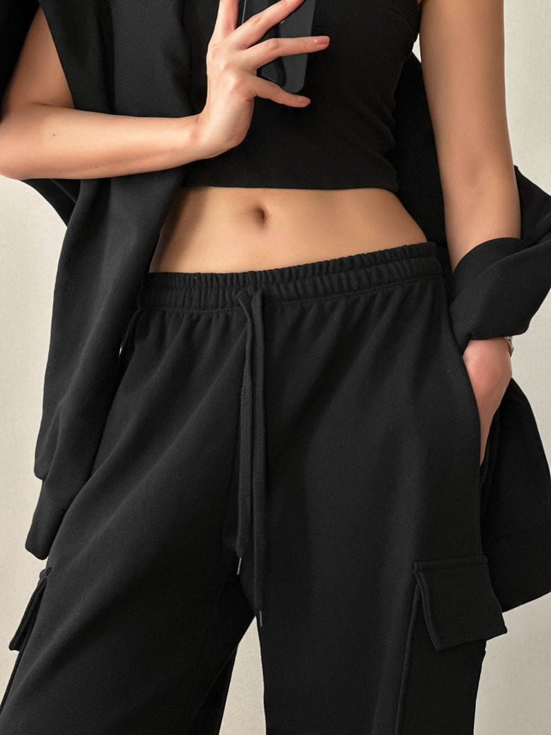 CARGO POCKET WIDE SWEATPANTS