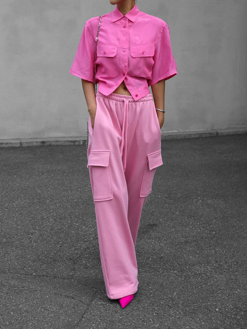 CARGO POCKET WIDE SWEATPANTS