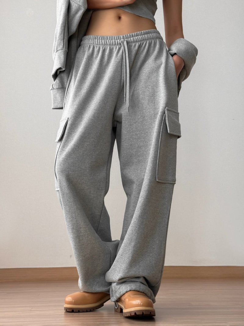 CARGO POCKET WIDE SWEATPANTS