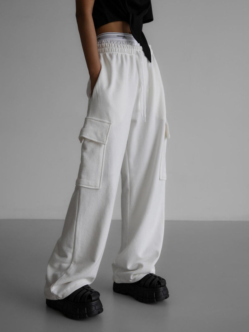 CARGO POCKET WIDE SWEATPANTS