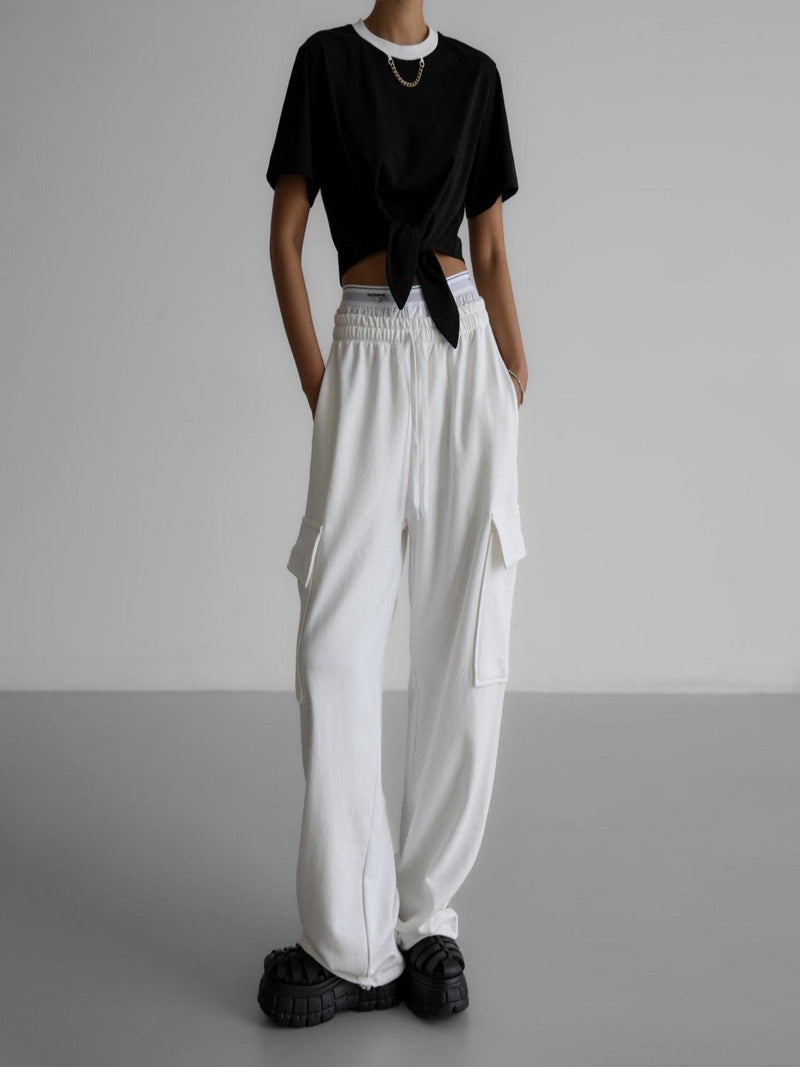 CARGO POCKET WIDE SWEATPANTS