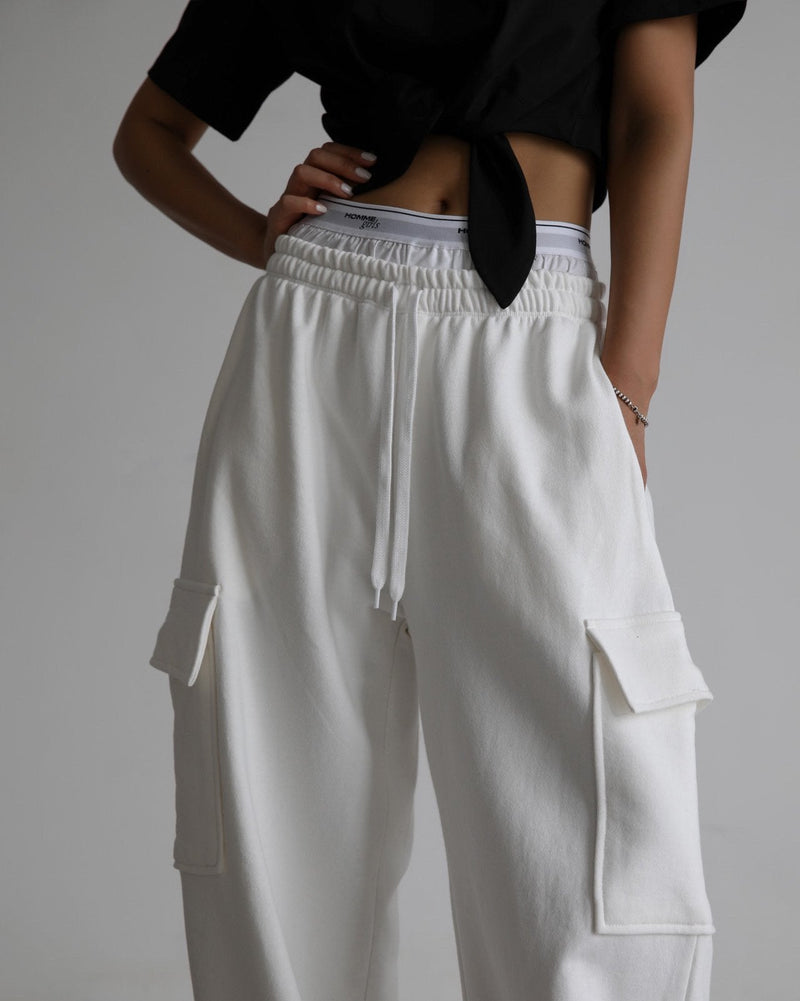 CARGO POCKET WIDE SWEATPANTS