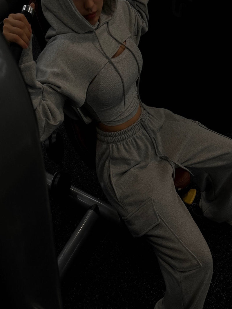 CARGO POCKET WIDE SWEATPANTS
