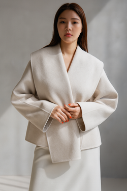 SHAWL COLLAR STRUCTURED WOOL JACKET