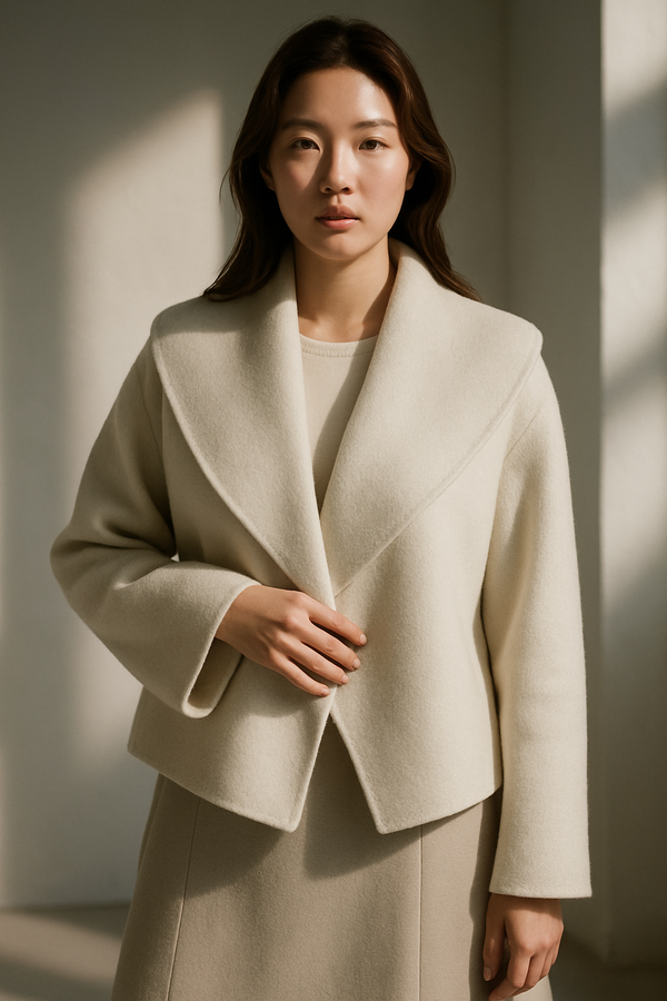 SHAWL COLLAR STRUCTURED WOOL JACKET
