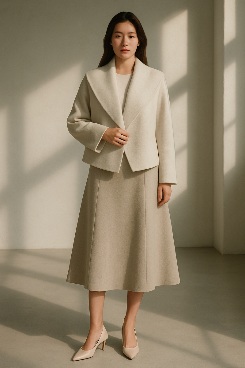 SHAWL COLLAR STRUCTURED WOOL JACKET