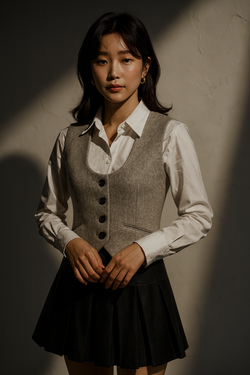 ASH GREY TAILORED WOOL VEST