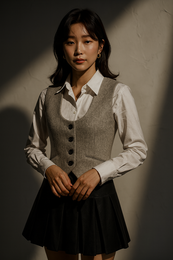 ASH GREY TAILORED WOOL VEST