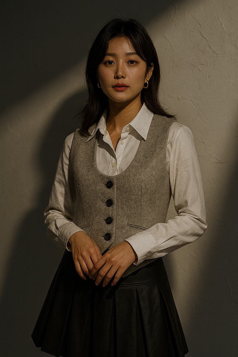 ASH GREY TAILORED WOOL VEST
