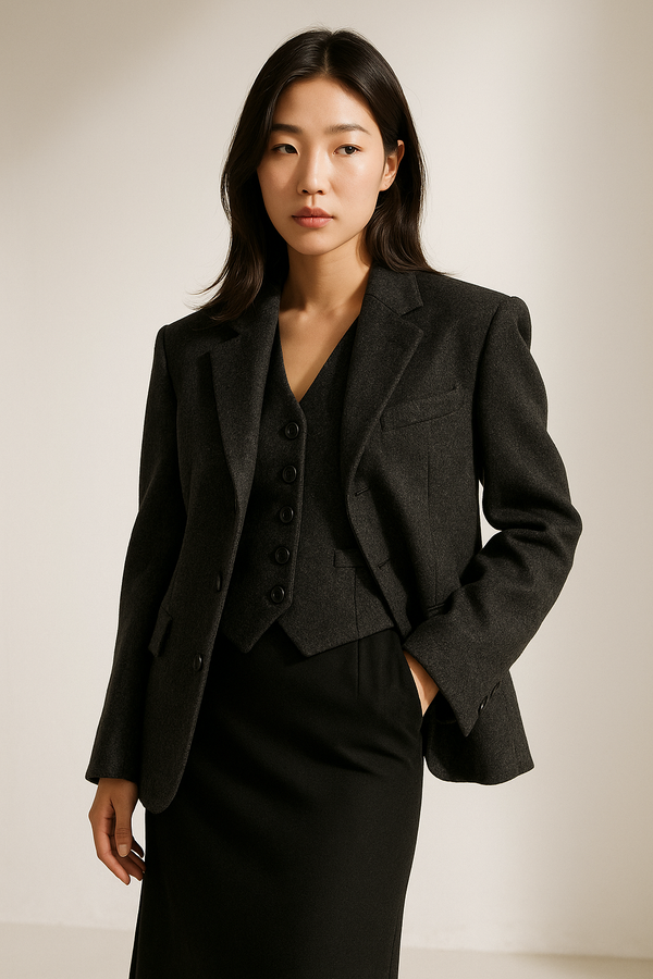DARK CHARCOAL TAILORED BLAZER
