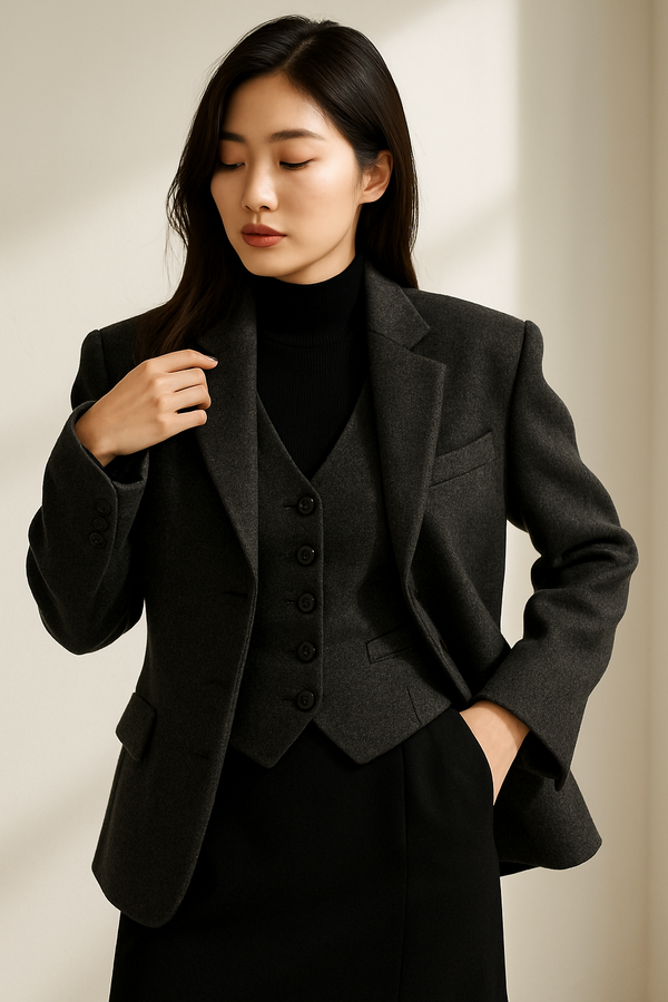 DARK CHARCOAL TAILORED BLAZER