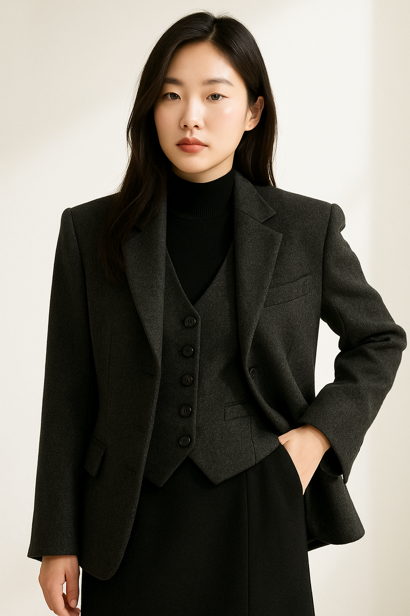 DARK CHARCOAL TAILORED BLAZER