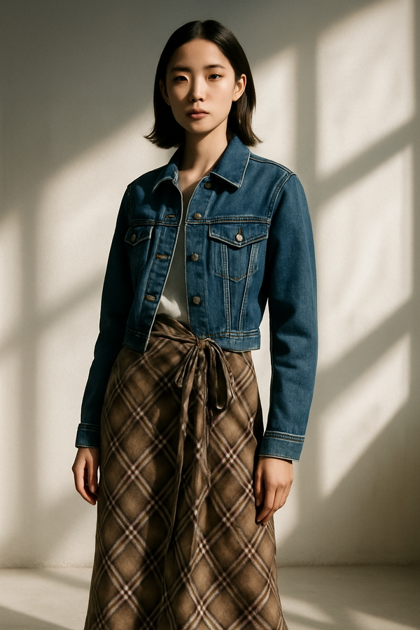 HERITAGE WRAP MIDI SKIRT