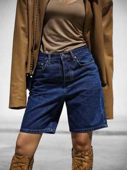 CLASSIC SLIM FIT DENIM BERMUDA SHORTS