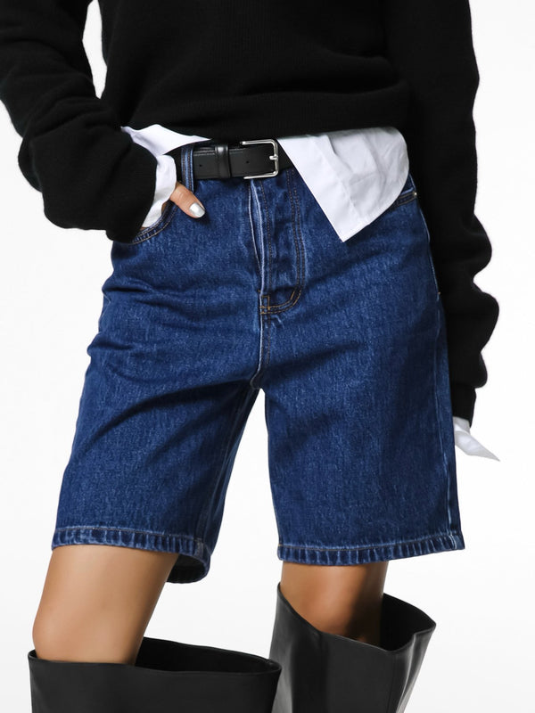 CLASSIC SLIM FIT DENIM BERMUDA SHORTS