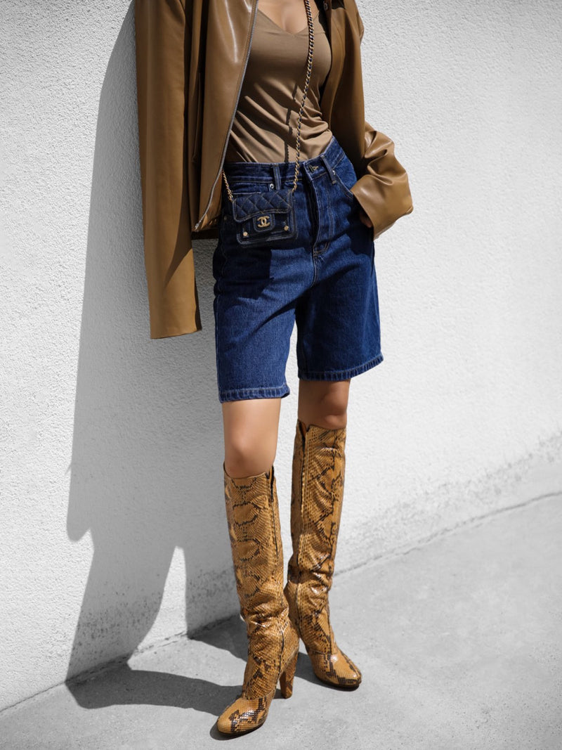 CLASSIC SLIM FIT DENIM BERMUDA SHORTS