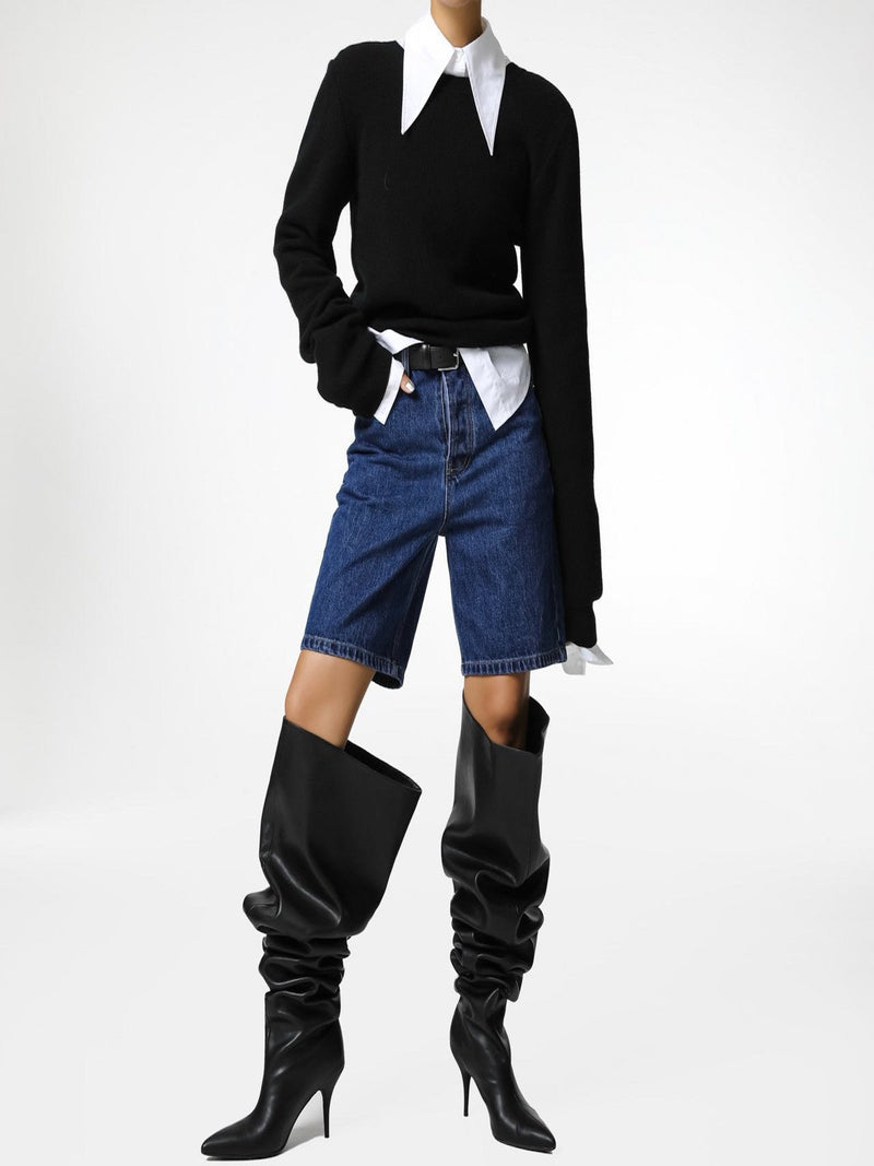 CLASSIC SLIM FIT DENIM BERMUDA SHORTS
