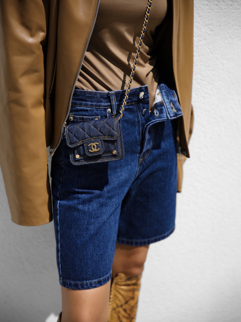 CLASSIC SLIM FIT DENIM BERMUDA SHORTS