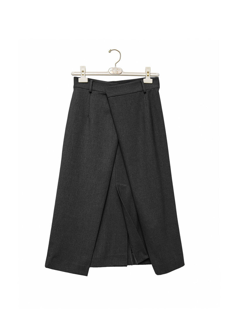 CLASSIC WRAP FLARED MIDI SKIRT