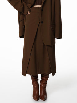 CLASSIC WRAP FLARED MIDI SKIRT
