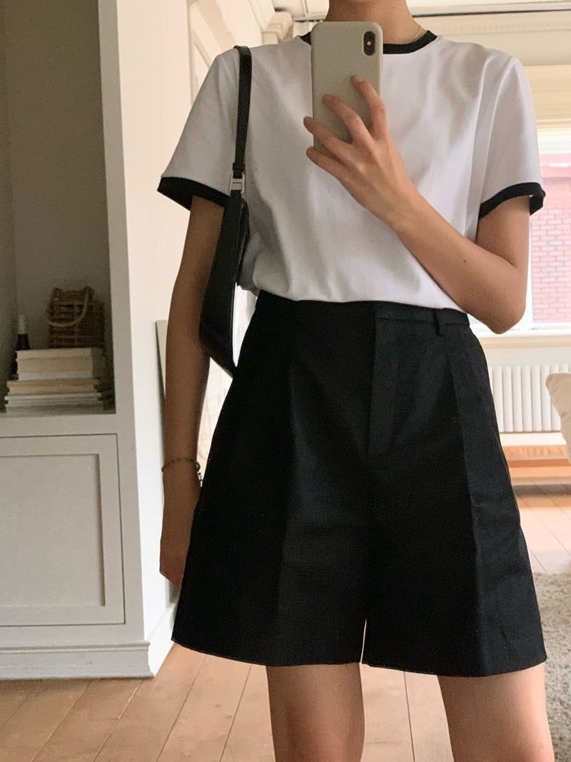 CONTRAST HALF SLEEVE COTTON T-SHIRT