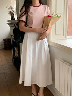 CONTRAST HALF SLEEVE COTTON T-SHIRT