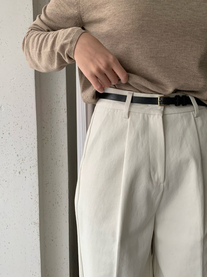 COTTON PIN TUCK CHINOS