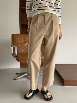 COTTON PIN TUCK CHINOS