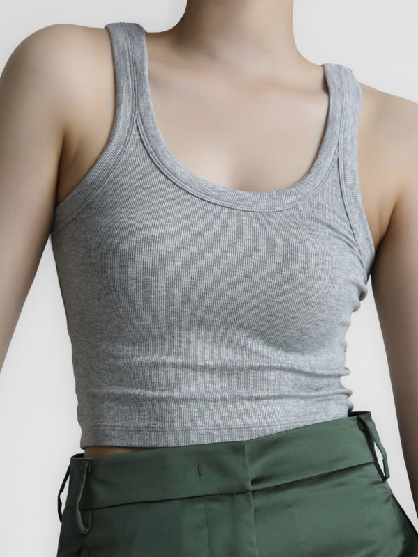 CROPPED RIBBED TANK