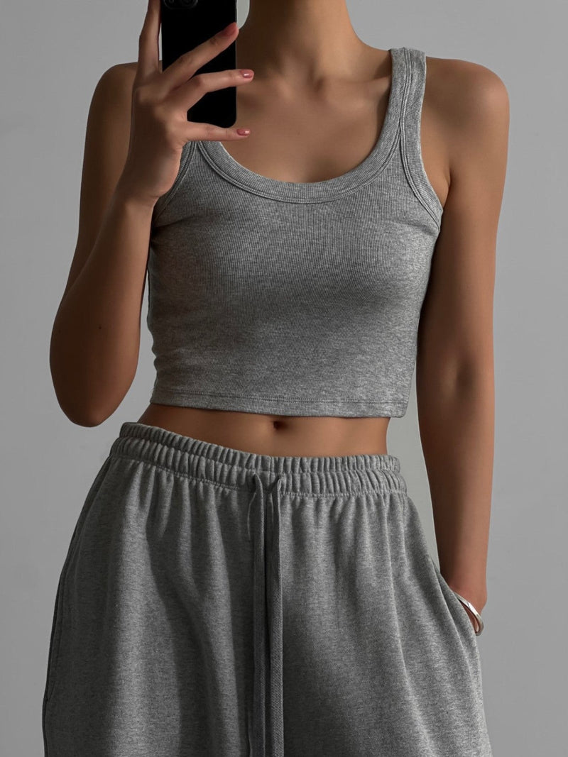 CROPPED RIBBED TANK