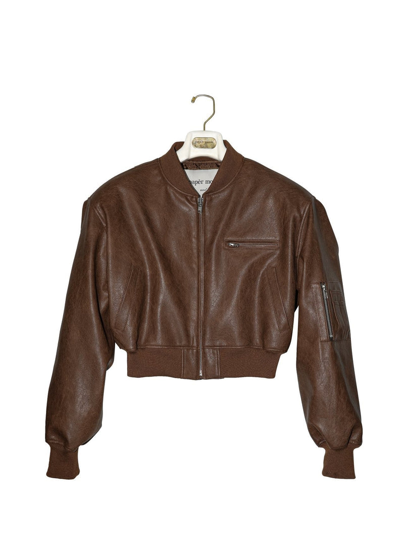 VEGAN LEATHER BOMBER JACKET