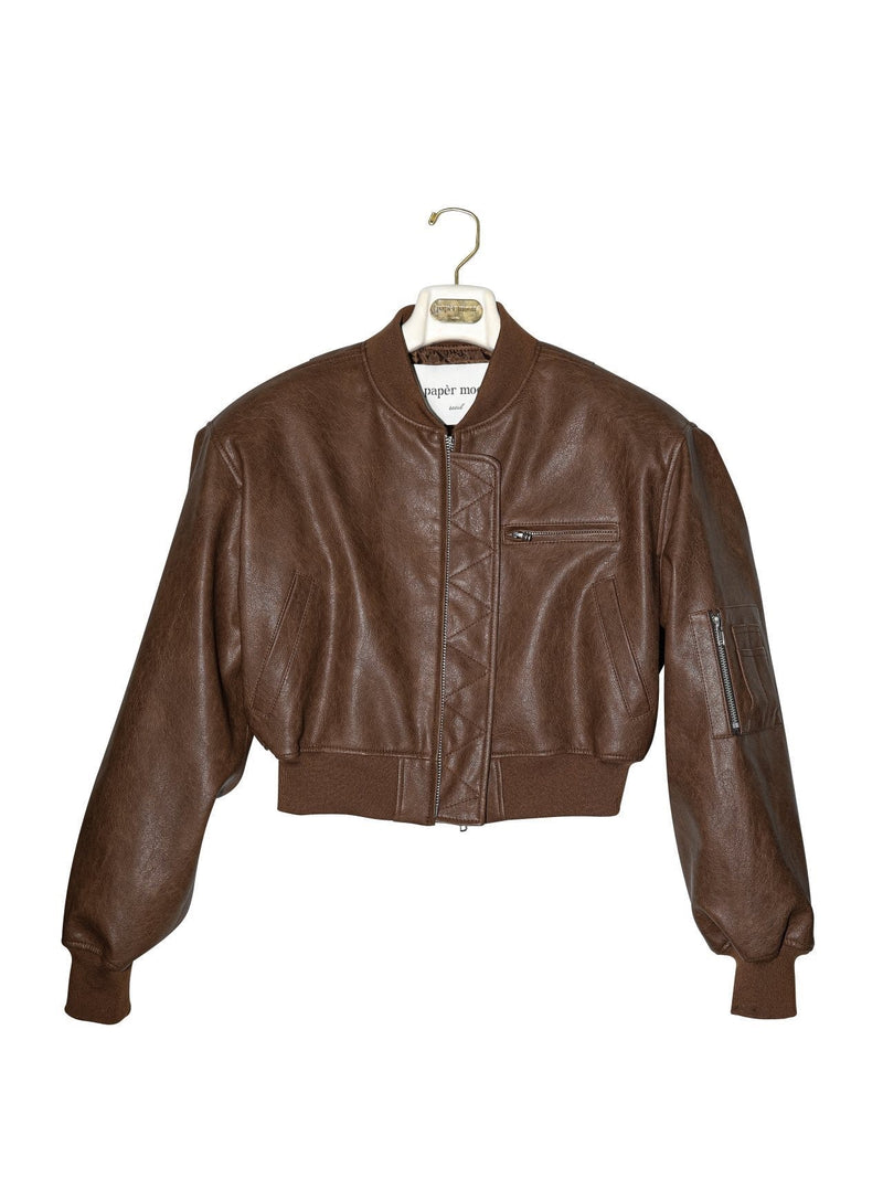 VEGAN LEATHER BOMBER JACKET