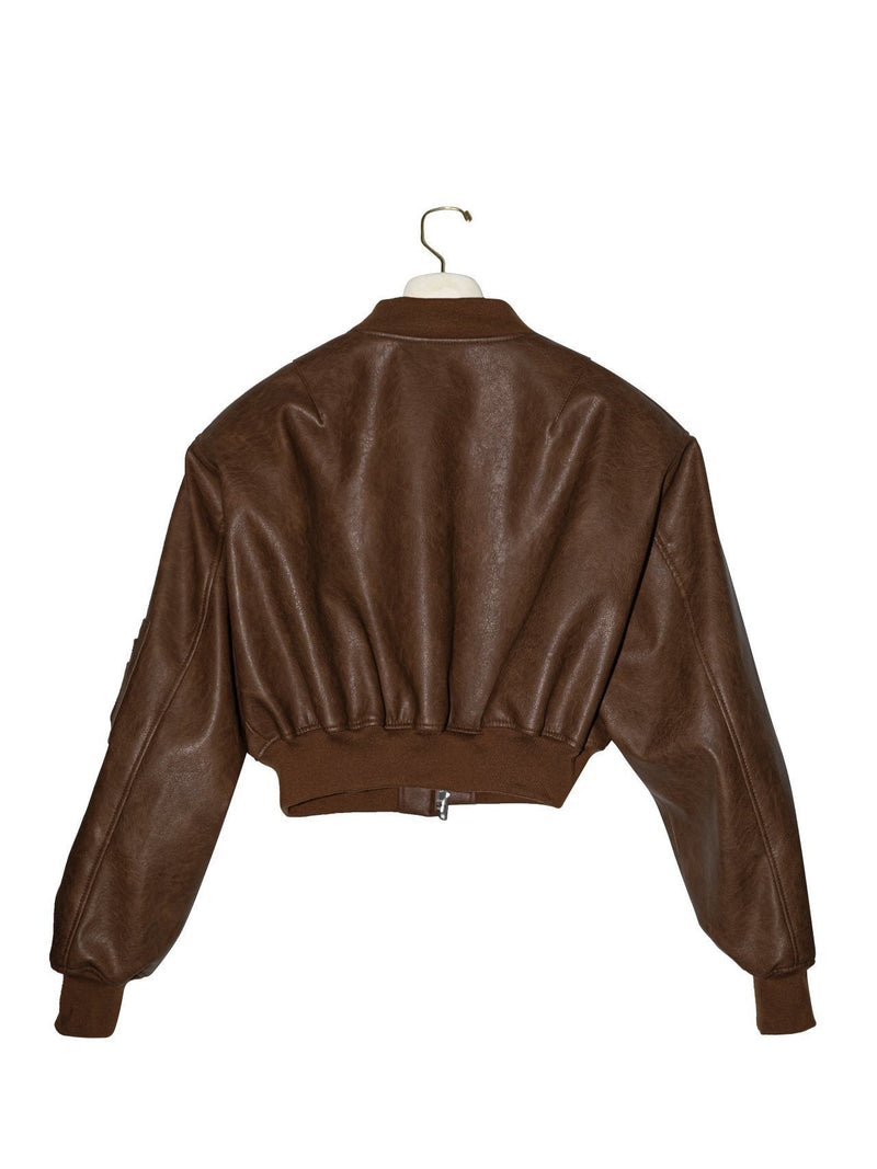 VEGAN LEATHER BOMBER JACKET