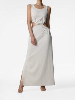 CUT-OUT JERSEY MAXI SLEEVELESS DRESS