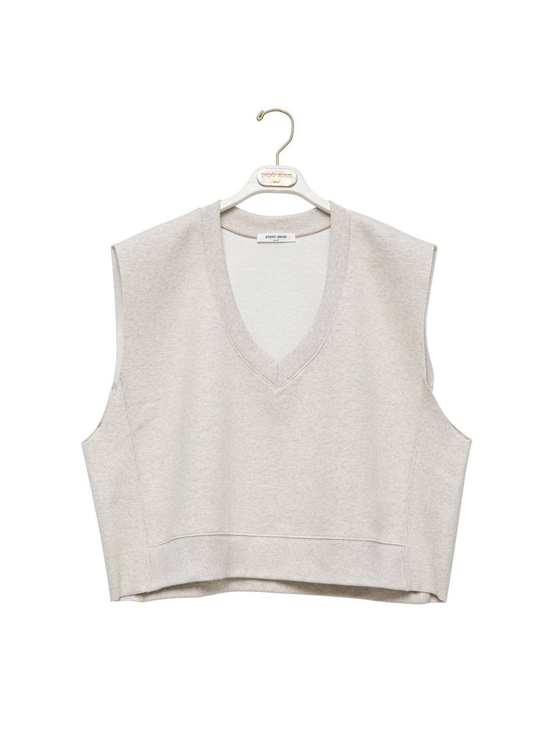 CUT OUT DETAIL CROPPED V-NECK VEST