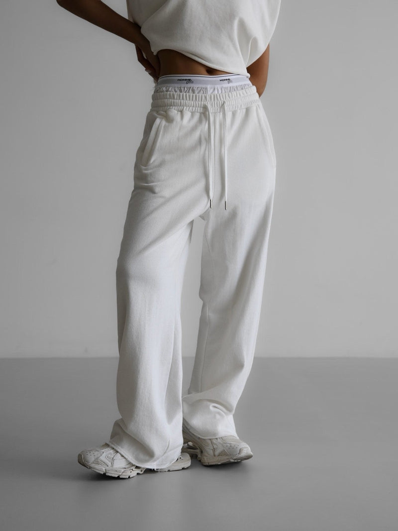 CUTTED DETAIL WIDE SWEATPANTS