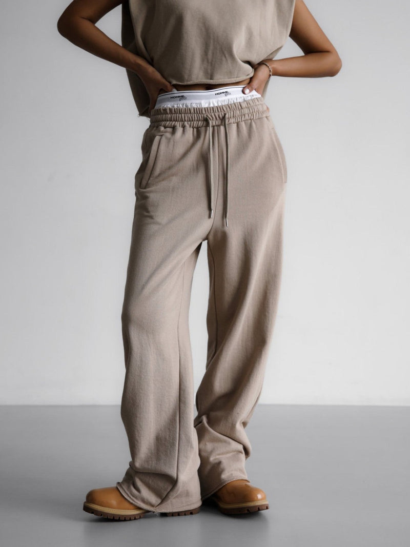 CUTTED DETAIL WIDE SWEATPANTS