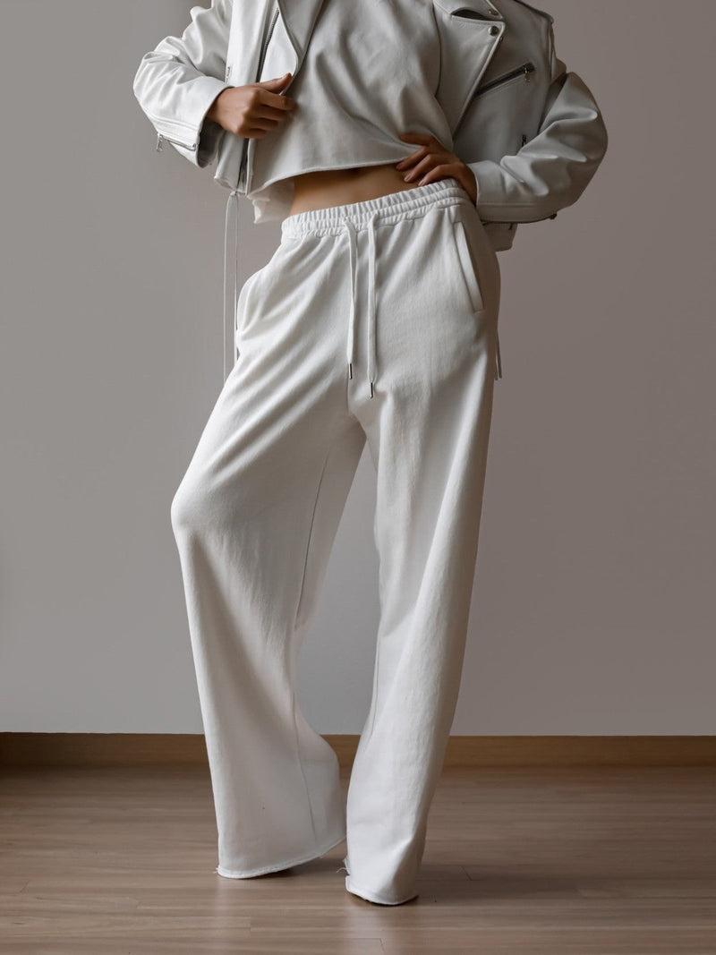 CUTTED DETAIL WIDE SWEATPANTS