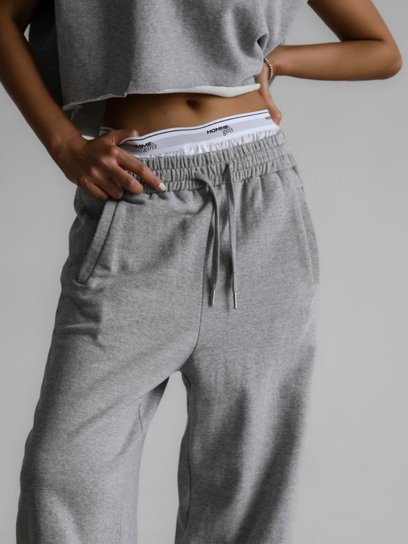 CUTTED DETAIL WIDE SWEATPANTS