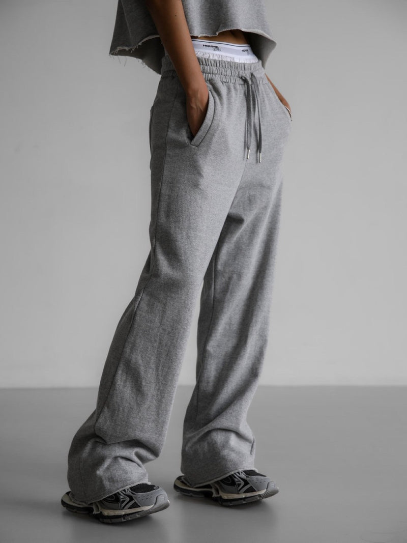 CUTTED DETAIL WIDE SWEATPANTS