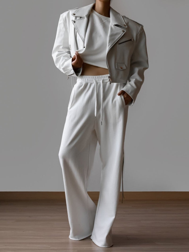 CUTTED DETAIL WIDE SWEATPANTS