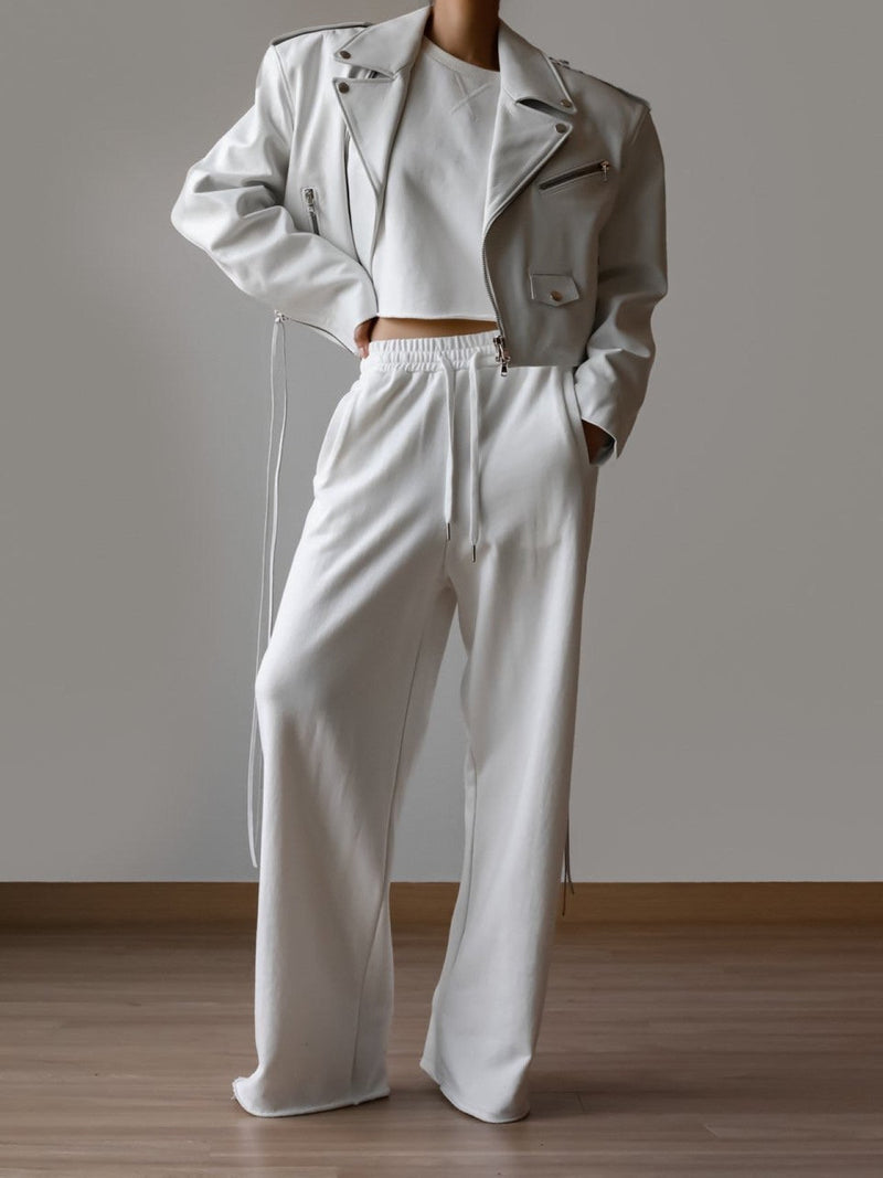 CUTTED DETAIL WIDE SWEATPANTS