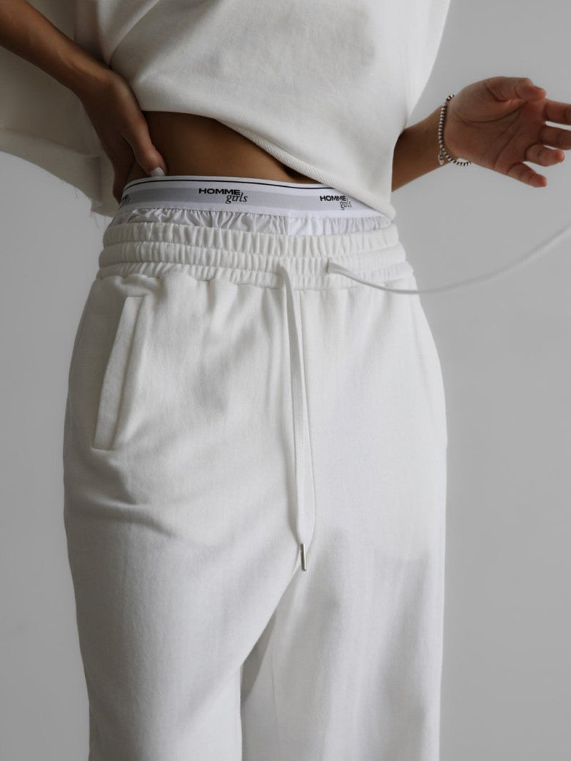 CUTTED DETAIL WIDE SWEATPANTS