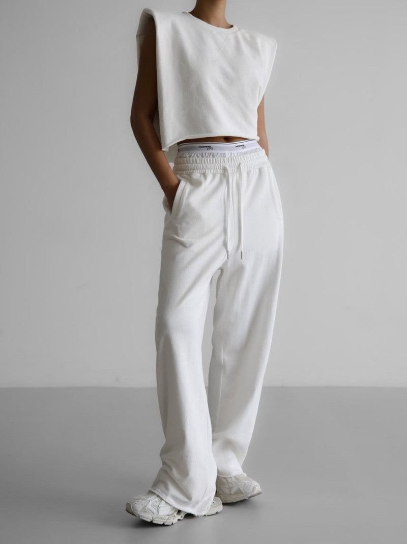 CUTTED DETAIL WIDE SWEATPANTS