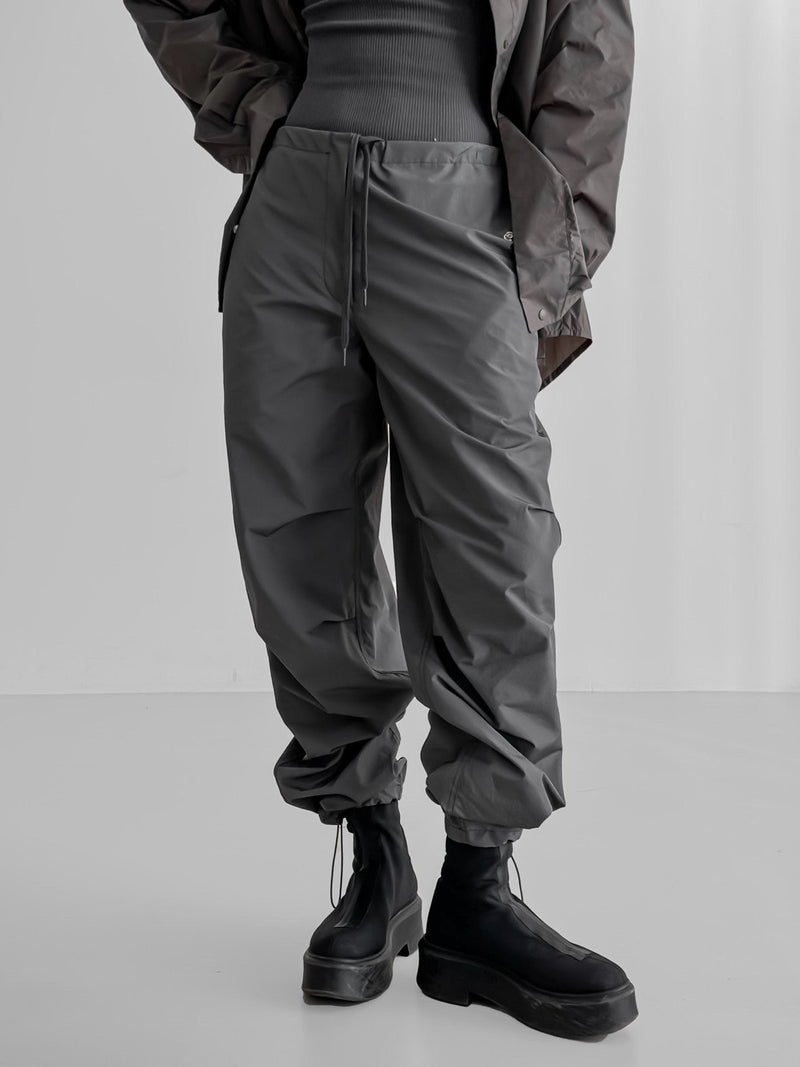 DRAWSTRING WAIST POCKET JOGGER TROUSERS