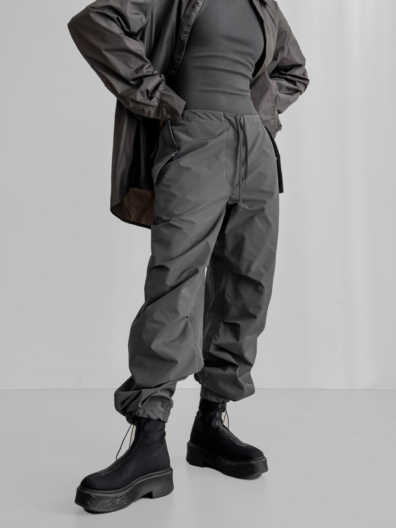 DRAWSTRING WAIST POCKET JOGGER TROUSERS