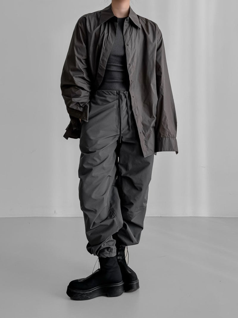 DRAWSTRING WAIST POCKET JOGGER TROUSERS